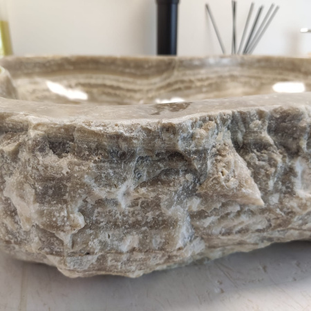 Накладная раковина из оникса Erozy Grey EO-00695 (65*49*15см) фото