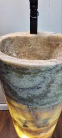 Раковина напольная из оникса Grey ON-01345 (40*40*90) фото