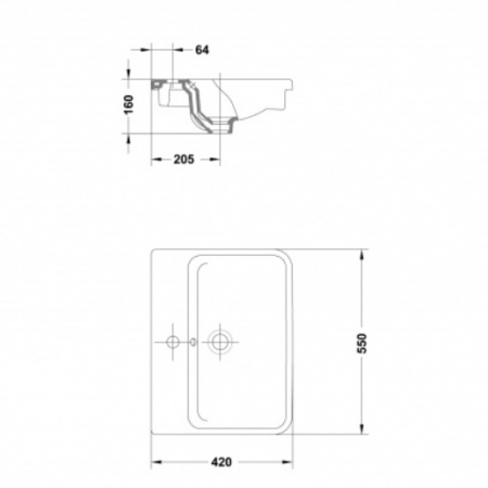 Раковина встраиваемая Gala Emma Square 27060 55 см фото