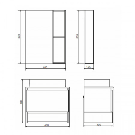 Зеркало-шкаф Comforty Прага-60 дуб белый фото