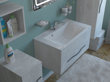 Тумба под раковину Kaksa Кристал 003948 80 см белый фото