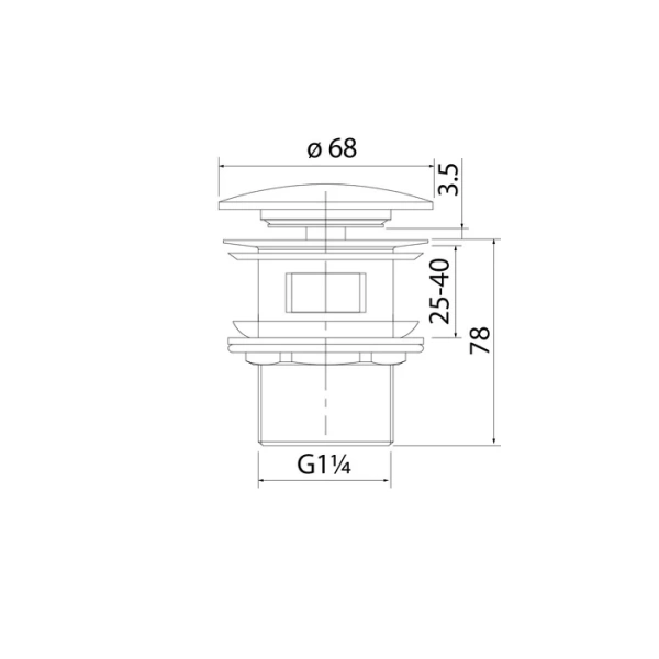 Донный клапан для раковины с переливом Iddis Optima Home OPHBM0Wi88 черный матовый фото