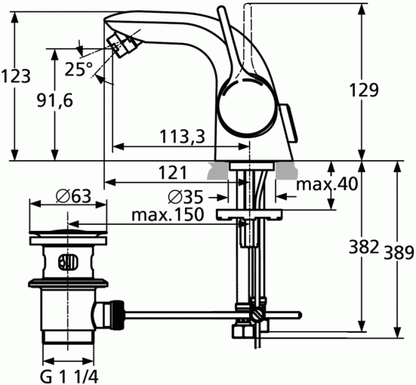 Смеситель для биде Ideal Standard Melange A4268AA фото