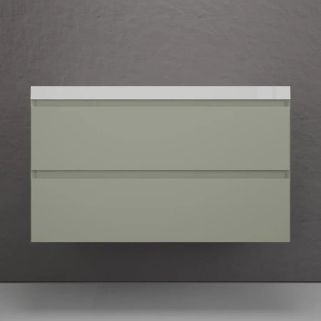 Тумба подвесная под раковину Style Line Манхэттен 100 ЛС-00002358 олива фото