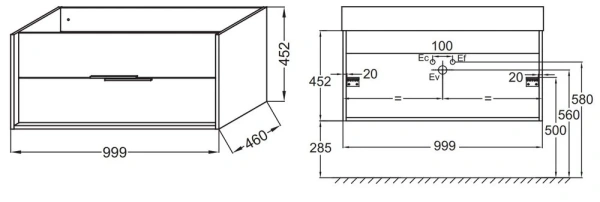 Тумба с раковиной Jacob Delafon Vivienne 100 EB1508-N18-N18 белая фото