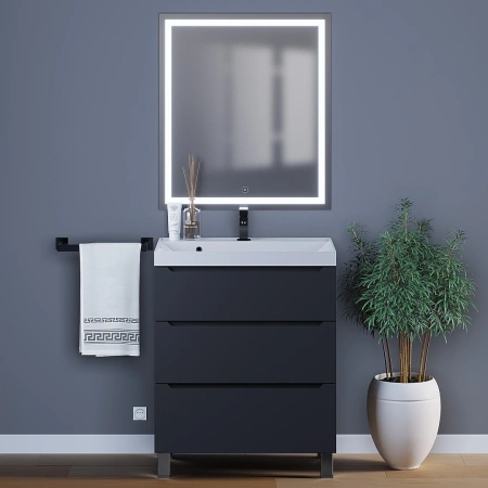 Тумба под раковину напольная Uperwood Tanos 70 291020333 черная матовая фото