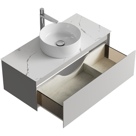 Тумба под накладную раковину Aqwella Geometria 100 GE01101ST серый туман фото