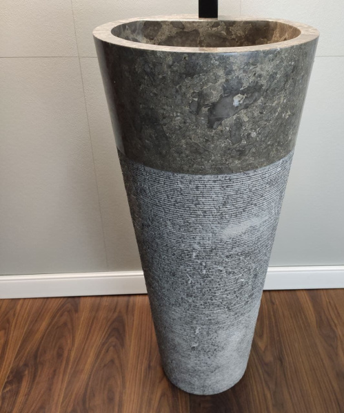 Раковина напольная из мрамора Grey MN-01349 (40*40*90) фото