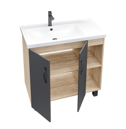 Тумба под раковину Grossman Флай 80 108002 серая фото