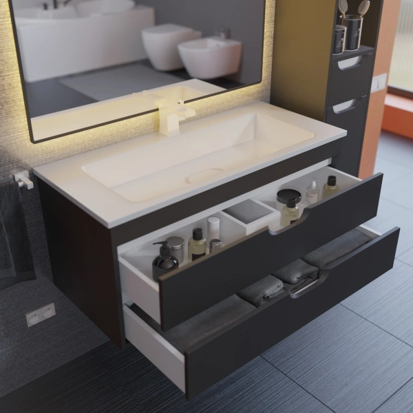 Тумба под раковину Uperwood Modul 100 2930205155 черная фото