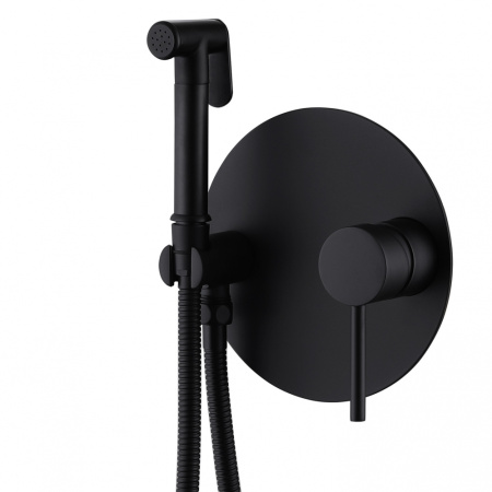 Гигиенический душ со смесителем Abber Emotion AF8826B черный матовый фото