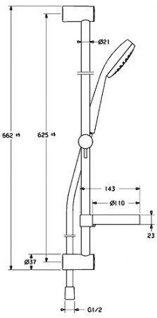 Душевой гарнитур Hansa Viva 60 см 44160110 фото