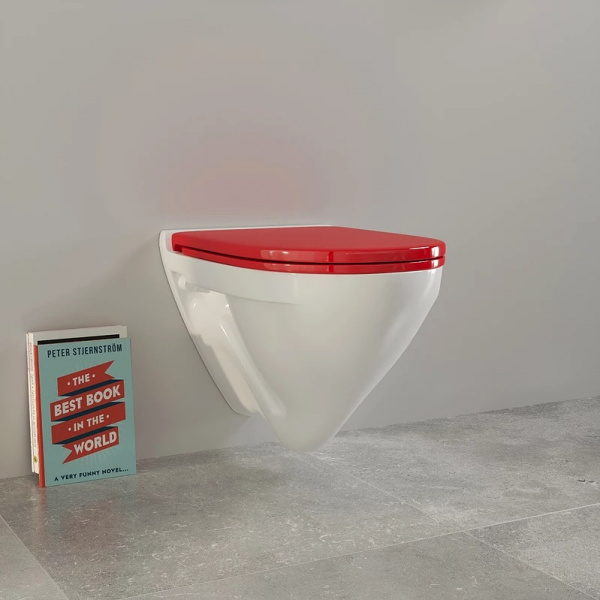 Унитаз подвесной Sanita luxe Attica Color Red с сиденьем soft close ATCSLWH0111 фото