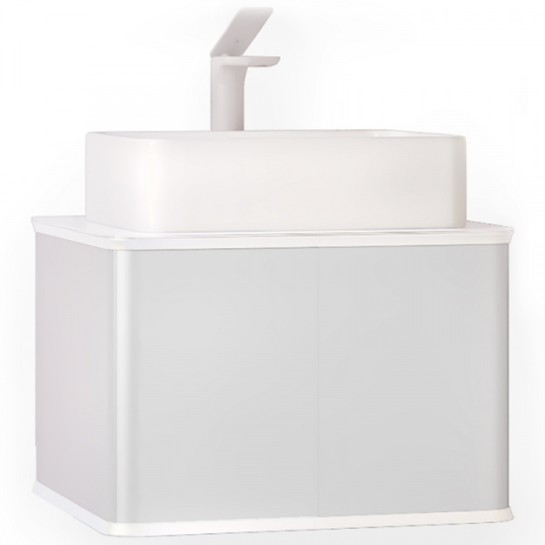 Тумба под раковину Jorno Pastel Pas.01.58/P/GR 58 см серый фото