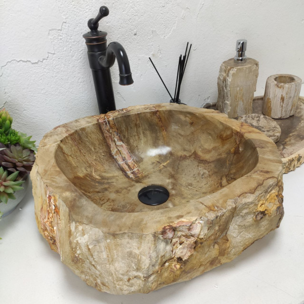 Накладная раковина из окаменелого дерева Fossil Basin OD-01442 (48*41*15) фото