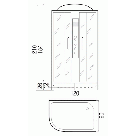 Душевая кабина River Desna 120/90/26 МТ R фото