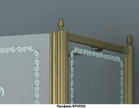 Душевой уголок Cezares Retro RETRO-A-1-90-CP-Br-R 90х90 бронза R фото