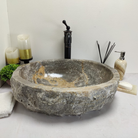 Накладная раковина из оникса Erozy Grey EO-00601 (53*43*15см) фото