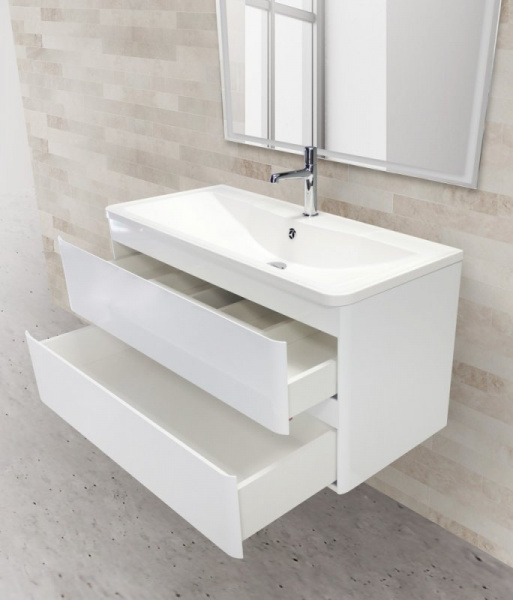 Тумба под раковину BelBagno Albano ALBANO-1000-2C-SO-BL 100 см Bianco Lucido фото