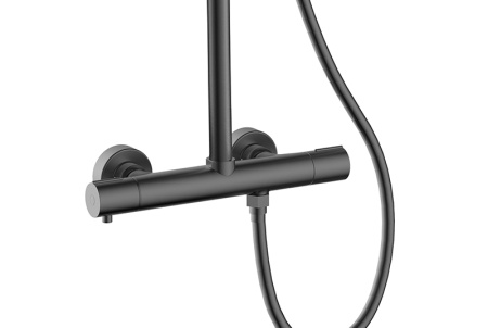 Душевая система с термостатом Kaiser Serio 05577-15 воронёная сталь фото