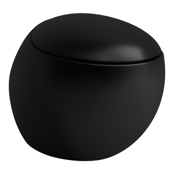 Подвесной унитаз безободковый Laufen Alessi One 8.2097.1.716.000.1 черный матовый, с покрытием LLC фото