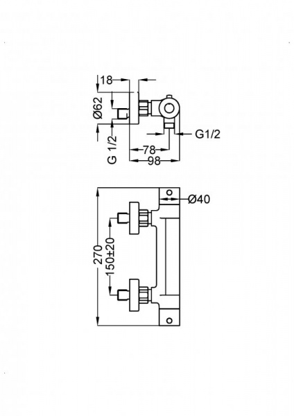 Термостатический смеситель для душа Cezares Stella STELLA-DM-T-01-Cr фото