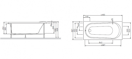 Ванна акриловая Am.Pm Joy W85A-150-070W-A 150х70 фото