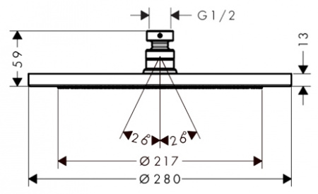 Верхний тропический душ Hansgrohe Croma Air 1jet 280 26220000 фото