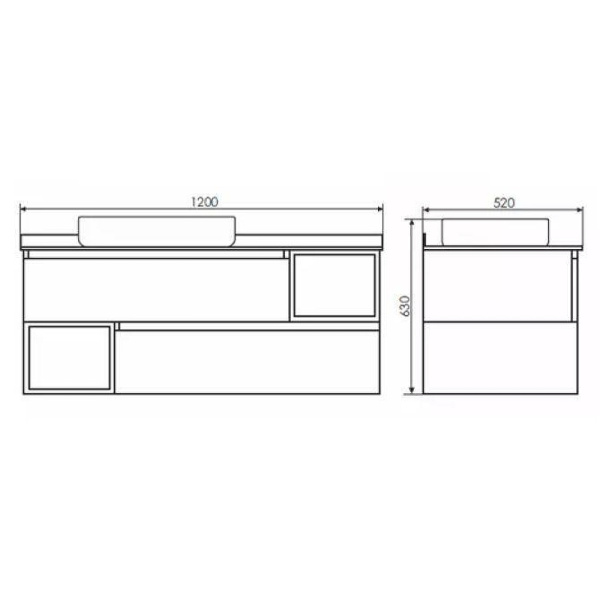Тумба-умывальник Прага-120 дуб белый с графитовой столешницей 00-00014834, с раковиной COMFORTY T-Y9378 фото
