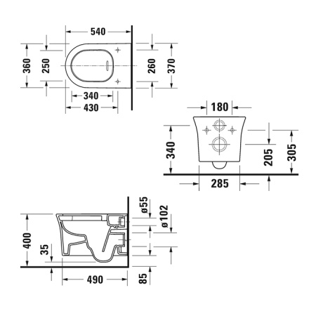 Подвесной унитаз безободковый Duravit White Tulip 2576092000 фото