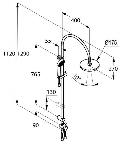 Душевая система (стойка) Kludi Zenta 6167705-00 фото