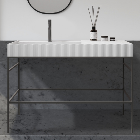 Консоль с раковиной Abber Stein AS2647 120x48 белая матовая фото