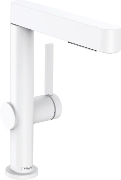 Смеситель для раковины Hansgrohe Finoris 2jet 76063700 белый матовый, с вытяжной лейкой фото