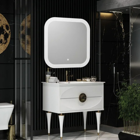 Мебель для ванной Smile Ибица 90 белый/золото фото