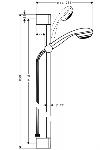 Душевой гарнитур Hansgrohe Crometta 85 Vario/Unica Crometta 65 см 27763000 фото