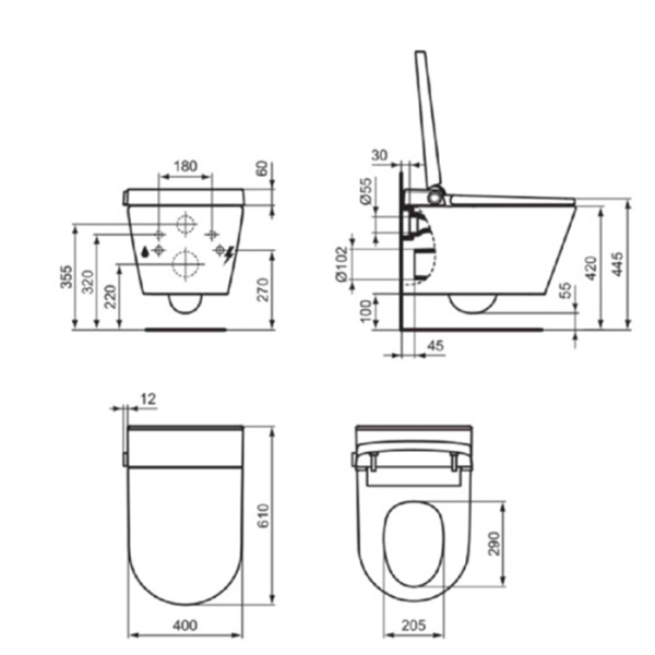 Умный электронный унитаз с функцией биде Ideal Standard I.Life K875501 фото