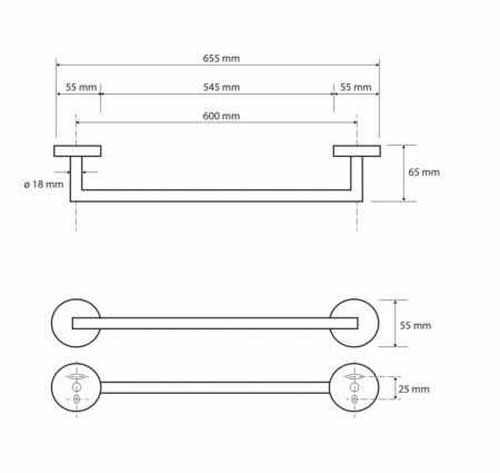 Полотенцедержатель Bemeta White 104204044 60 см фото