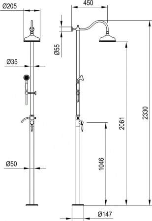 Душевая система (стойка) напольная Timo Arisa SX-5000/00 фото