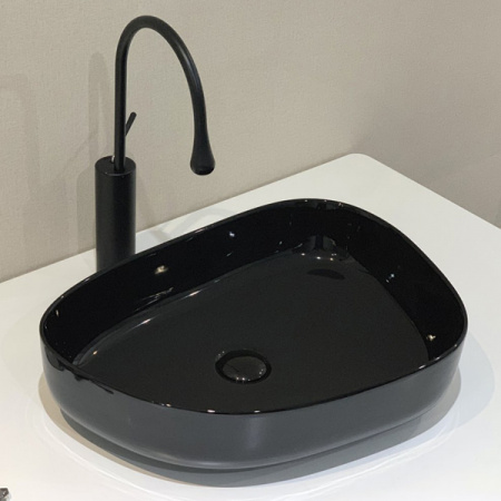 Накладная раковина BelBagno BB1435-NERO 55x44 черная фото