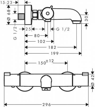 Термостатический смеситель для ванны с душем Hansgrohe Ecostat 1001 CL 13201000 фото