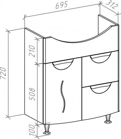 Тумба под раковину Bellezza Глория-75 фото