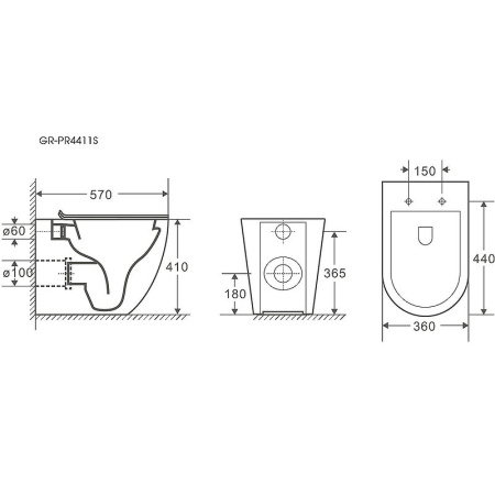 Унитаз приставной Grossman GR-PR4411S фото
