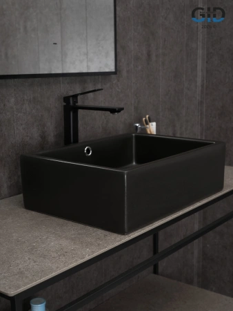 Накладная раковина GID N9129bg 53381 50x38 черный графит фото