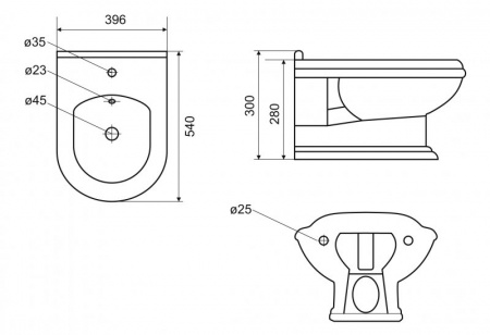 Биде подвесное Cezares King Palace CZR-618-TH фото