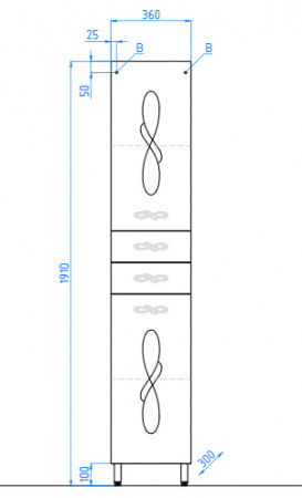 Шкаф-пенал Style Line Венеция 36 фото
