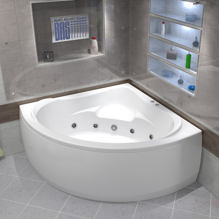 Ванна акриловая с гидромассажем Bas Мега 160х160 фото