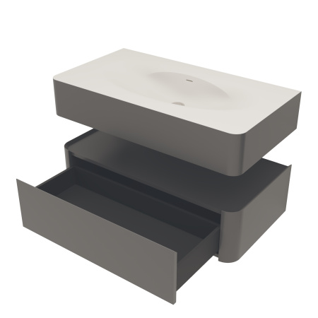Тумба под раковину Vincea Caprice 100 VMC-4CA100MG серая матовая фото