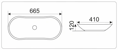 Накладная раковина GID 9175 66,5х41 фото