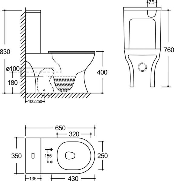 Унитаз напольный со смывом торнадо SantiLine SL-5044 с сиденьем фото