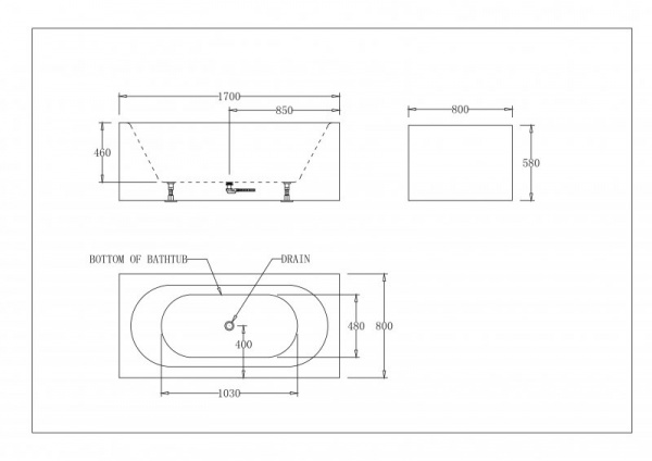 Акриловая ванна BelBagno BB78-1700 170х80 фото